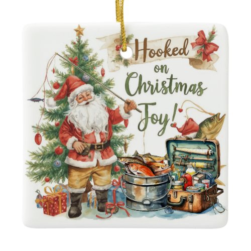 Fishing Christmas for  fishing lovers  Ceramic Ornament