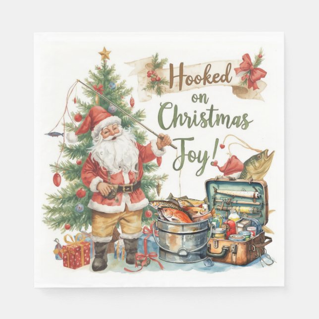 Fishing Christmas for fishing lovers  Napkins (Front)