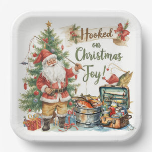 Fishing Christmas for fishing lovers Paper Plates