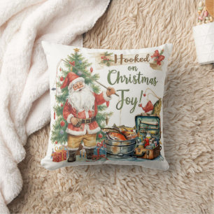 Fishing Christmas for fishing lovers Throw Pillow