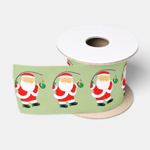 Fishing Christmas Holiday Gift Satin Ribbon