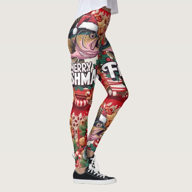 Fishing Christmas themed  Leggings (Right)