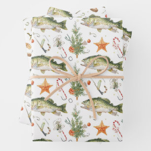 Fishing Christmas themed  Wrapping Paper Sheets