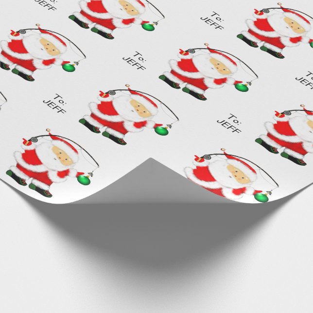 Fishing Christmas Wrapping Paper (Corner)
