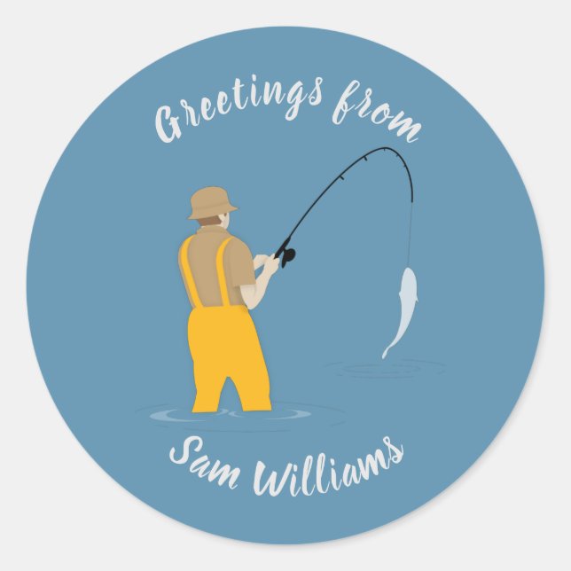 Fishing Classic Round Sticker (Front)