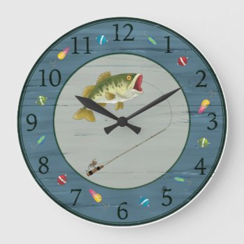 Fishing Clock  Fishermans Clock by FionaStokesGilbert at Zazzle