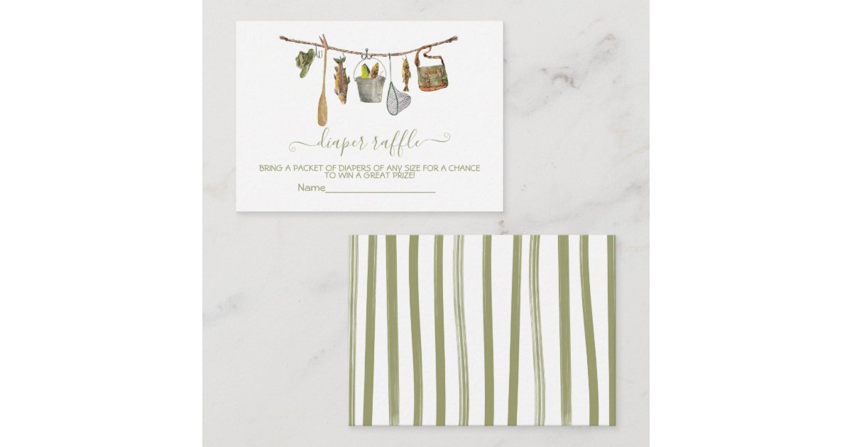 Clothes Line Raffle Fishing clothesline Diaper Raffle card | Zazzle