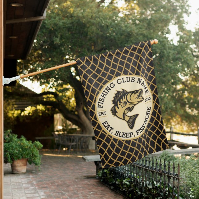 Fishing Club Hunting Outdoors House Flag (In SItu)
