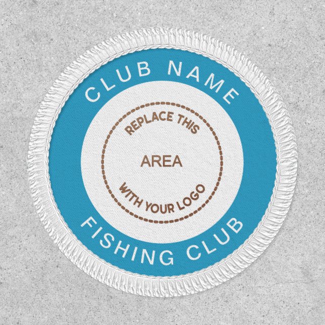 Fishing Club Name Logo Border Fully Customisable Patch (Front)