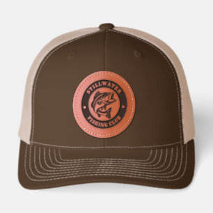 Fishing Club or Trip Souvenir Template Leather Patch Hat