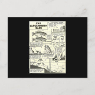 Fishing Comic Book Tips Bass Baits Cute Postcard