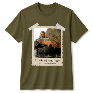 Fishing Custom Photo Shirt, Retro Photo Fisherman T-Shirt