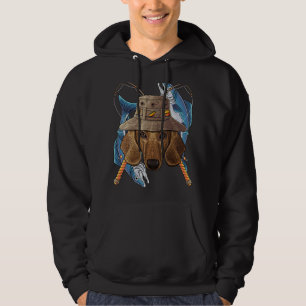Fishing Dachshund Outdoor Fisherman Dog Cute Fly F Hoodie