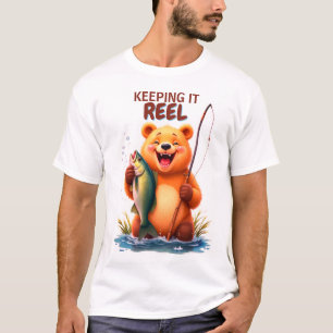 Fishing Dad Bear Catch Fish  T-Shirt