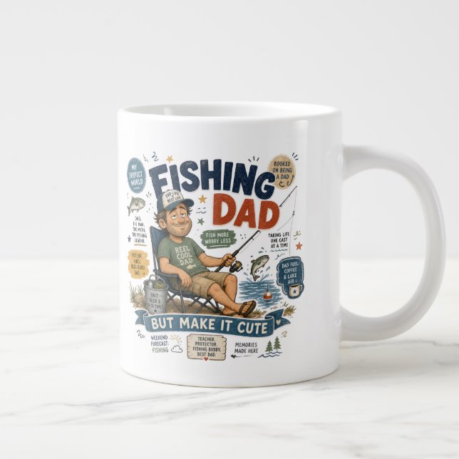 Fishing Dad  Giant Coffee Mug (Right)