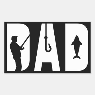Fishing Dad Mens Father's day gift Best Dad Ever Rectangular Sticker