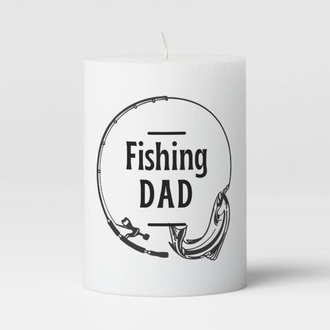 Fishing Dad Pillar Candle (Front)