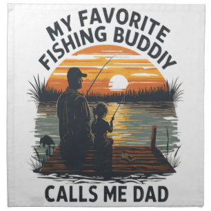 Fishing Dad Sunset Cloth Napkin