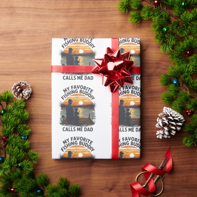 Fishing Dad Sunset Wrapping Paper (Holiday Gift)