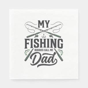 Fishing Dad Vintage Engraved Shirt Design Napkins