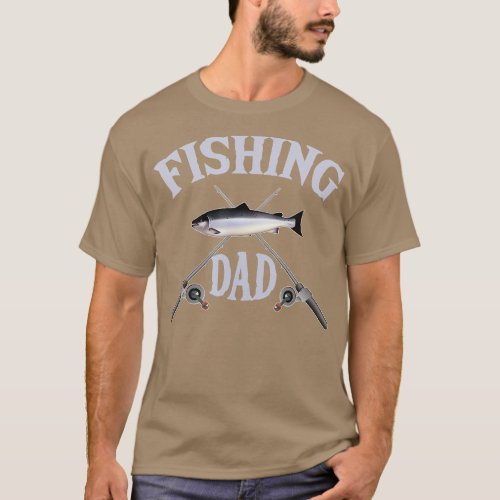 Fishing Dad with a fishing rod Fishing Time Outfit T_Shirt