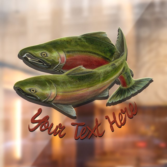 Fishing Decal Custom Salmon Fish Art Window Cling (Sheet 2)