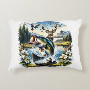 Fishing, Deer, Duck Hunting Accent Pillow