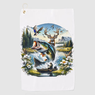 Fishing, Deer, Duck Hunting Golf Towel