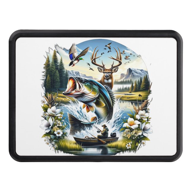 Fishing, Deer, Duck Hunting Hitch Cover (Front)