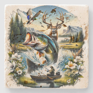 Fishing, Deer, Duck Hunting Stone Coaster