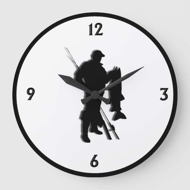 Fishing Design Large Clock (Front)