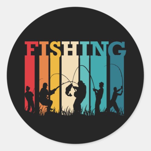 Fishing Designs  Classic Round Sticker