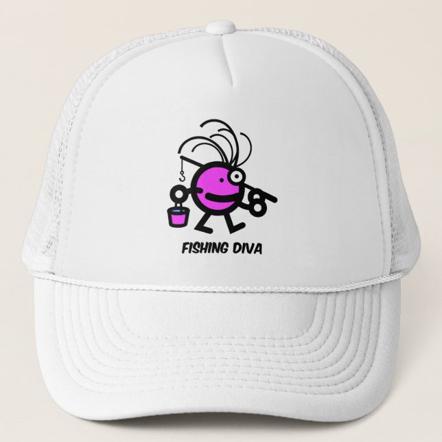 fishing diva trucker hat (Front)