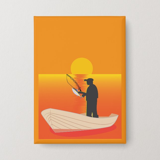 Fishing During Sunset or Sunrise Button (Front)