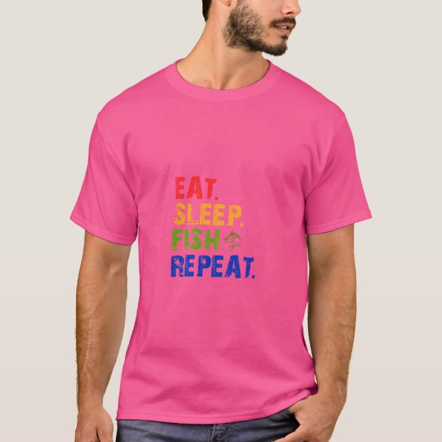 Fishing Eat Sleep Fish Repeat T-Shirt (Front)