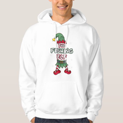 Fishing Elf Christmas Pajamas Pjs Matching Family  Hoodie