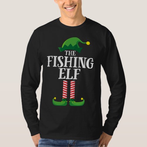 Fishing Elf Matching Family Christmas Party T_Shirt