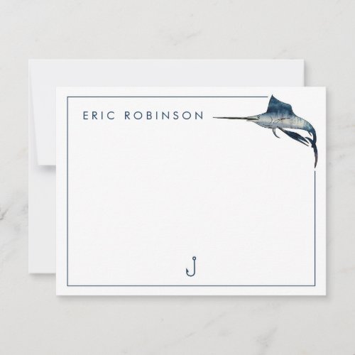 Fishing Enthusiast Personalized Note Card For Men