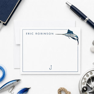 Fishing Enthusiast Personalized Note Card For Men