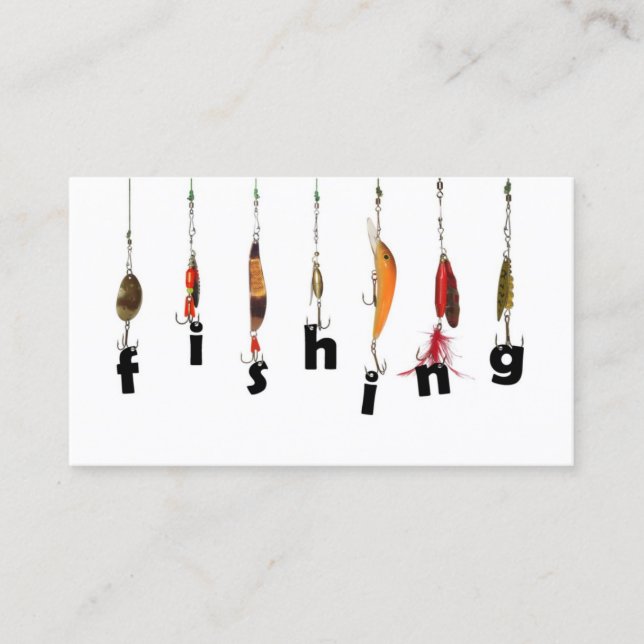 Fishing Equipment Simple White Business Card (Front)