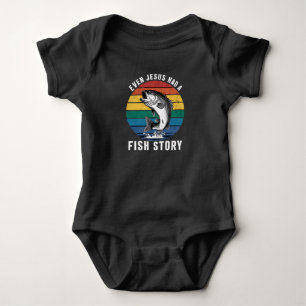 Fishing Even Jesus Had Fish Story Bass Fish Funny Baby Bodysuit