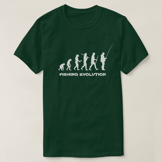 Fishing Evolution Funny Fisherman T-Shirt (Design Front)