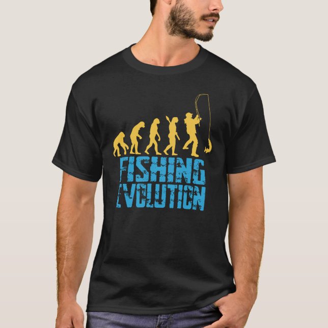 Fishing Evolution: The Natural Progression of Man T-Shirt (Front)