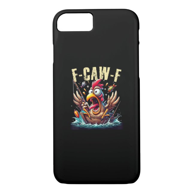 Fishing F-Caw-F Funny Chicken Scream Humor Case-Mate iPhone Case (Back)