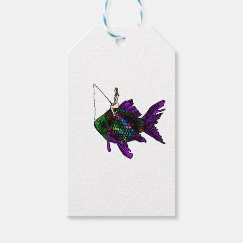Fishing Faerie on a Fish Gift Tags