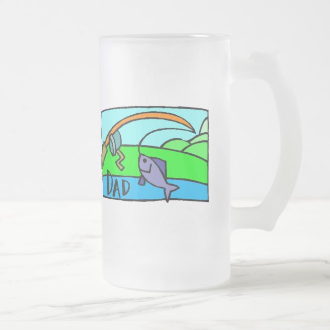 Fishing Fathers Day Frosted Beer Mug (Right)