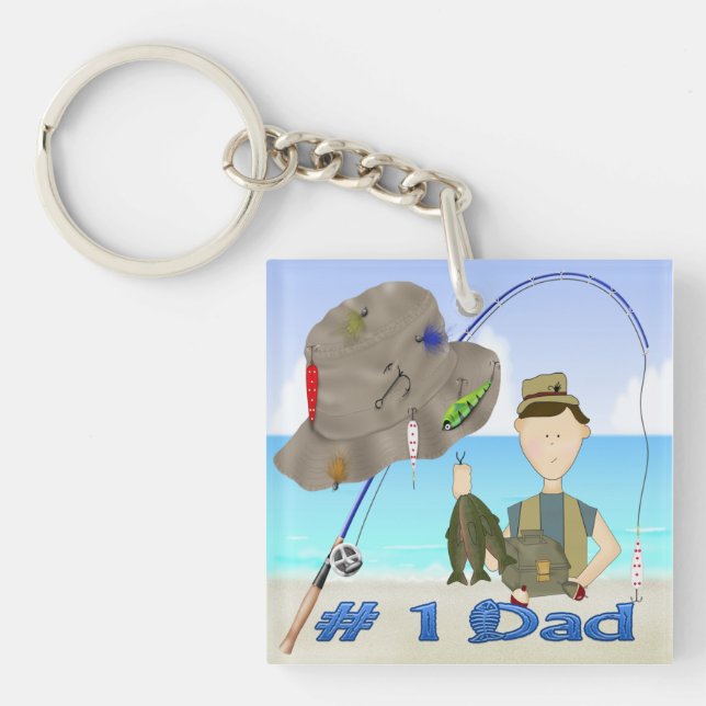 Fishing Father's Day Key Chain (Front)