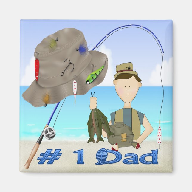 Fishing Father's Day Magnet (Front)