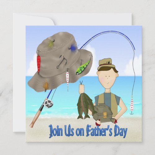 Fishing Fathers Day Party Invitations