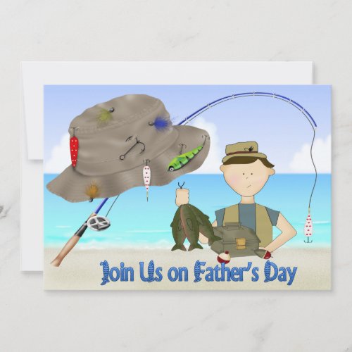 Fishing Fathers Day Party Invitations